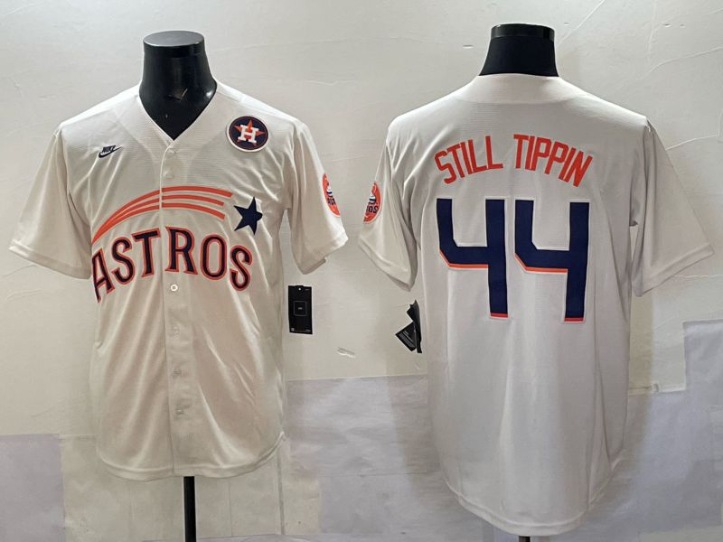 Men 2025 Houston Astros #44 Still Tippin Cream Joint Name Nike MLB Jersey 02->houston astros->MLB Jersey